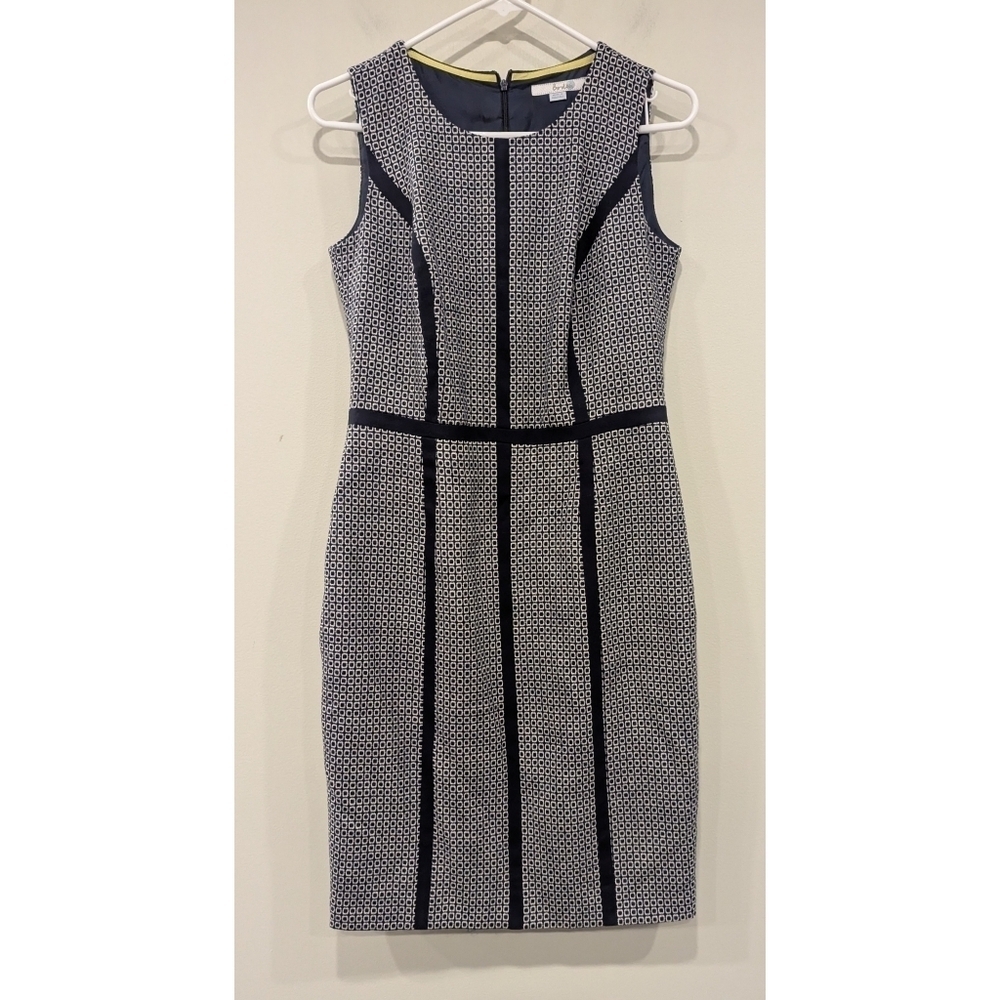 Boden Navy and White Piped Detail Sleeveless Dress Size 4